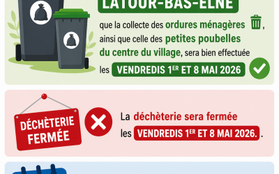 📢 COMMUNIQUÉ – Collecte et déchèterie ♻️